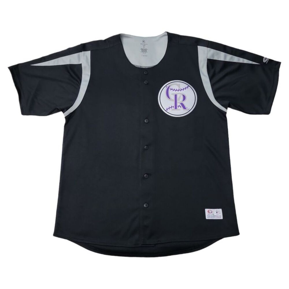 Colorado Rockies - True Fan Men's MLB Team Printed Button-Down Short Sleeve Jers